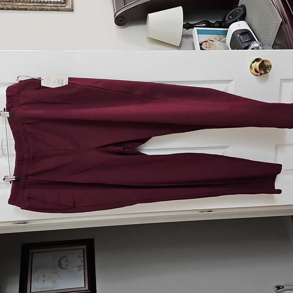 Maroon pull on pants